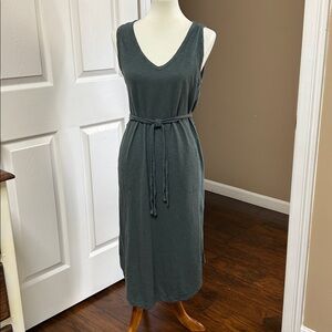 Soma Weekend Textured Olive Green Knit Dress with Pockets Size Medium